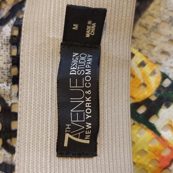 New York & Company Tropical Floral Zebra Print Skirt Eyelet Overlay Size Medium - Picture 14 of 16